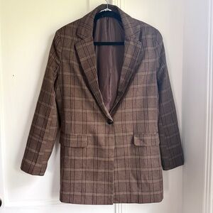 ASOS Miss Selfridge Tailored Blazer in Plaid Print